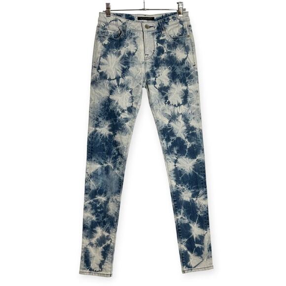 Cult of Individuality Gypsy High Rise Jeans SIZE 25 Skinny Tie Dye Blue Denim - Picture 1 of 10